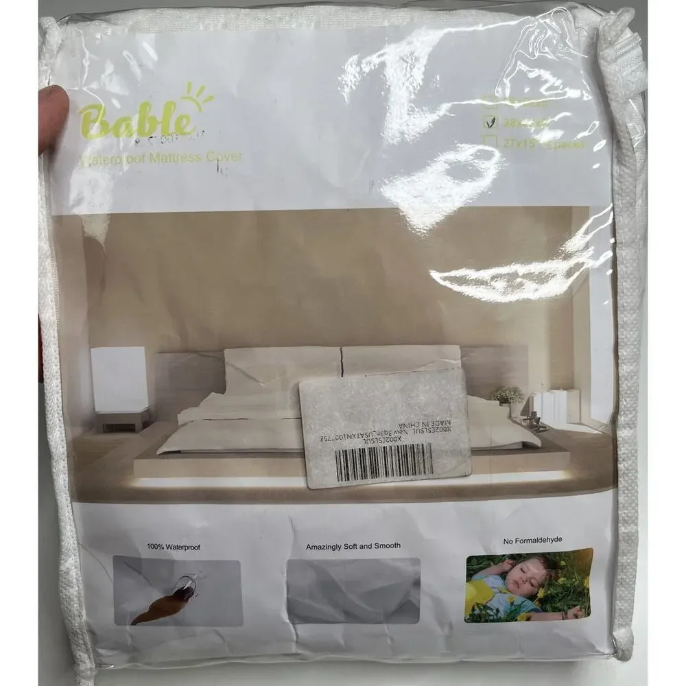 NWT Bable Waterproof Mattress Cover 28”x52”x9” White